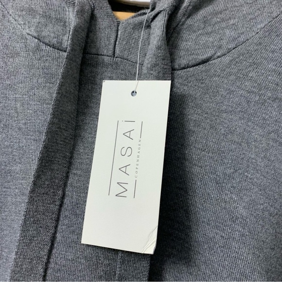 NWT Masai Floris Top Jumper Long Sleeve Hood Grey Knit Soft Straight Loose Comfy - Picture 9 of 10